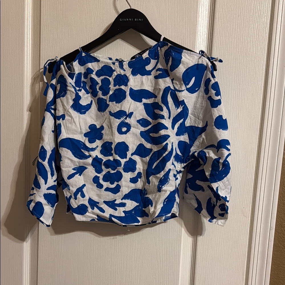 Zara Blue Floral Women's Top